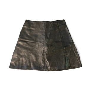Cache Vintage Y2K Black Leather Mini Skirt 90s XS Classic Staple